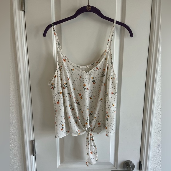 LUSH Parina Tie Front Crop Cami Blouse Size Large - Picture 4 of 5